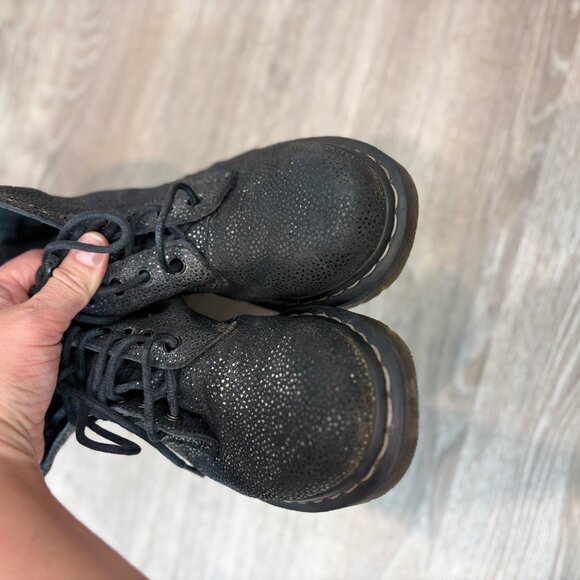 Dr. Martens Black Pascal Combat Boots AW004 Silver Print Sz US 6 - Picture 9 of 9